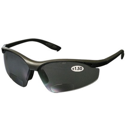 Mag Readers™ Semi-Rimless Safety Readers with Black Frame, Gray Lens and Anti-Scratch Coating, 3.00 Diopter  (#250-25-0130)