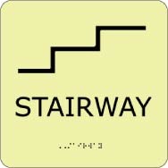 Stairway Glow Office ADA Sign (#GADA113BK)