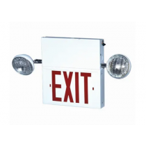 Combination Emergency Lighted Exit Sign with Emergency Lights (#PLC448)